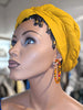 Orange Red African Print Hoop Earrings-DPJ3040X