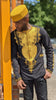 Lavelle Black and Gold Embroidered African Dashiki Shirt-DPLCM2