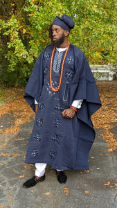 Obasanjo African Aso Oke Agbada Grand boubou Robe - DPSBNB44