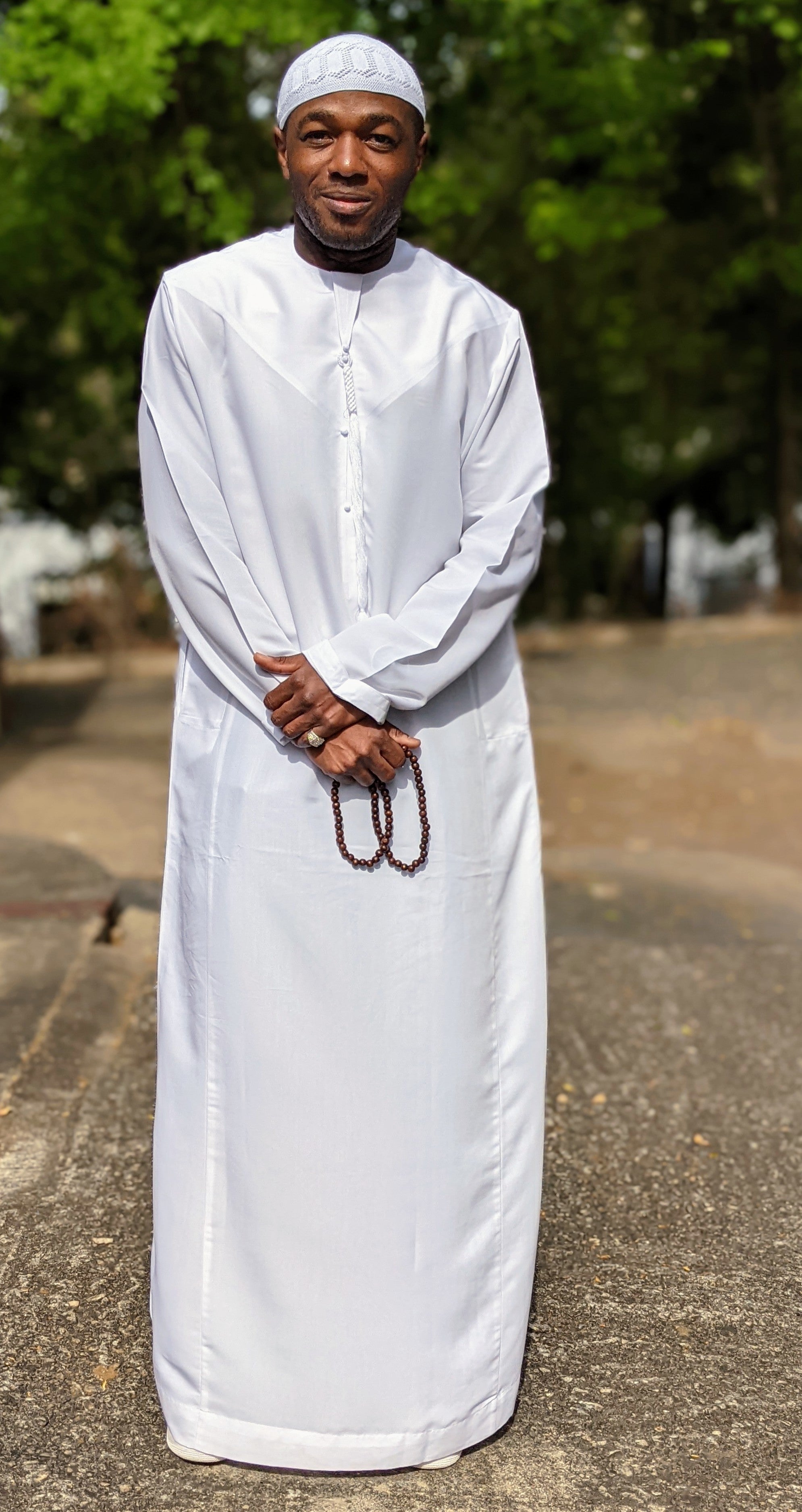 All-White Hamza men's long sleeve African Senegalese long Kaftan Dashiki Thobe-DPMKW23