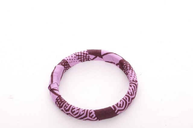 Lilac and Brown African Print Bangle-DPBGM008A