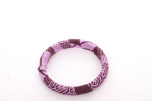 Lilac and Brown African Print Bangle-DPBGM008A