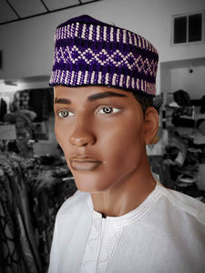 Purple African Mallam Hat-Kufi-DPH4017
