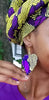Yellow and Purple African Print Earrings-DP3775ER1