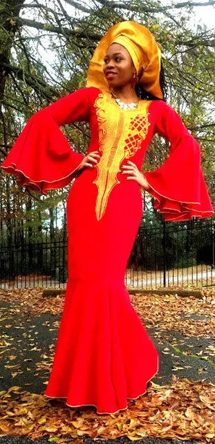 Golden Yellow African Print Ankara Dress-DP3745D - Dupsie's African Dupsie's African Fashion Golden Yellow African Print Ankara Dress-DP3745D - Dupsie's African Dupsie's African Fashion