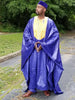 Royal Blue African Agbada Attire with Gold Embroidery-DP3965
