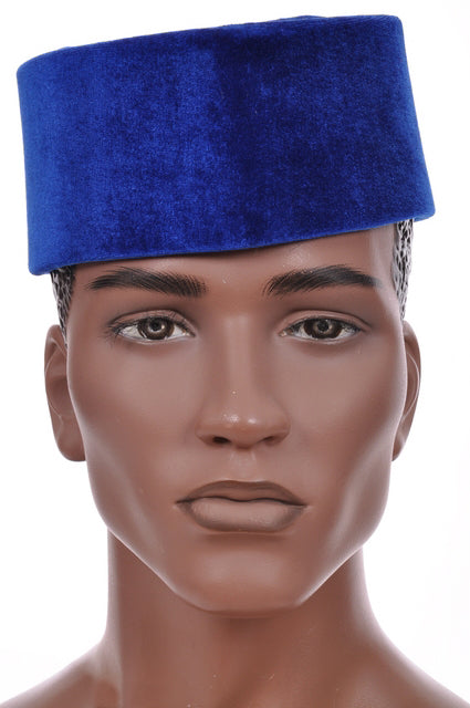 Dupsie's Royal Blue African Senator Velvet Hat-DPH553