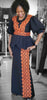 Black and Orange Blossom Top and skirt- DPXB221