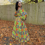 Acceber African Print Kente Top and Skirt - DP4075TS3