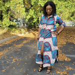 Gracie African print Ankara button down Midi Shirt Dress - DP5004D1
