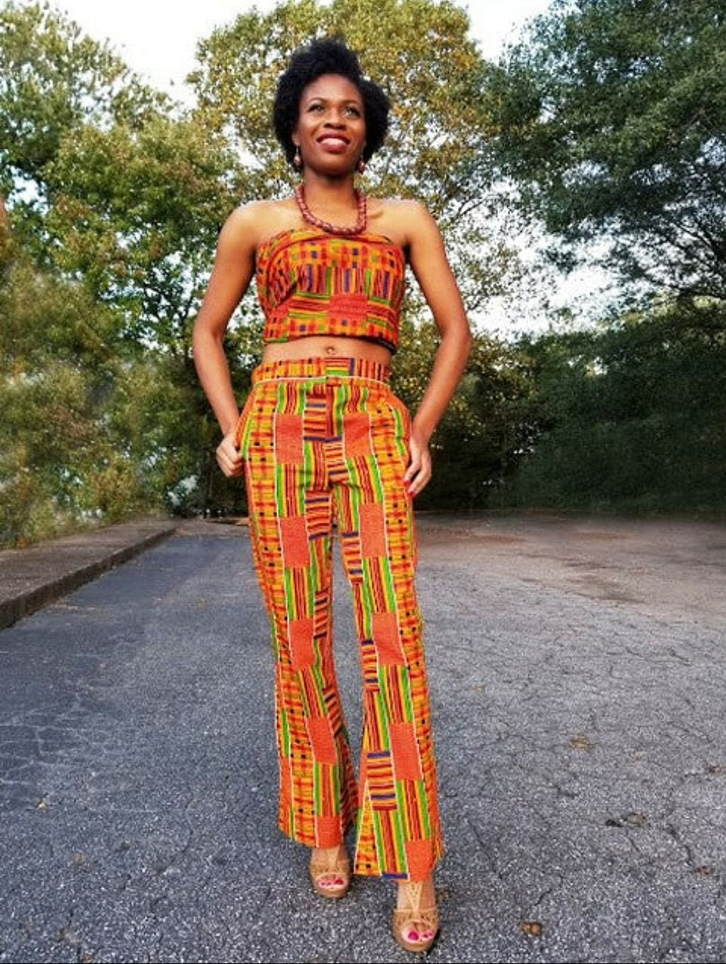 African Print Kente Pants for Women - DP3227PP2