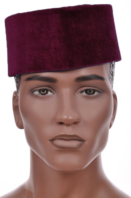 Dupsie's Burgundy African Velvet Senator Hat-DPH003