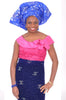 Sleeveless Fuchsia African Guipure Cord Lace Top-DP3287