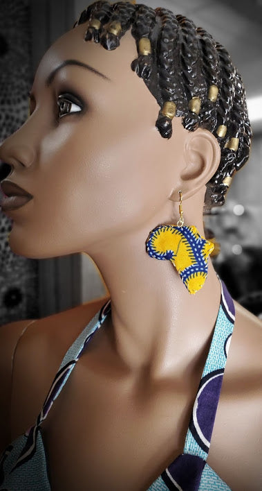 Yellow African Print Earrings-DP3815ER0