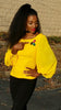 Dupsie's Exclusive Brooched Yellow Lace Top-DPX010