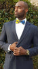 Yellow and Blue African Print Bow Tie-DP3825BT