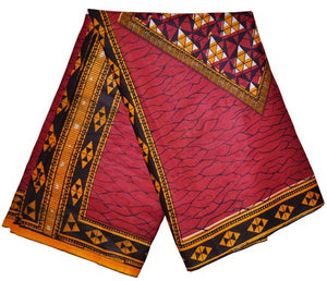 Burgundy Red African Print Fabric DPAP194