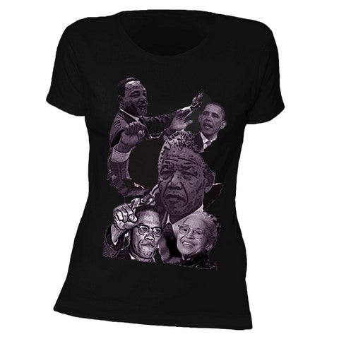 MLK, Mandela, Obama, Black Icons-History T-Shirt for Women-DPBH5
