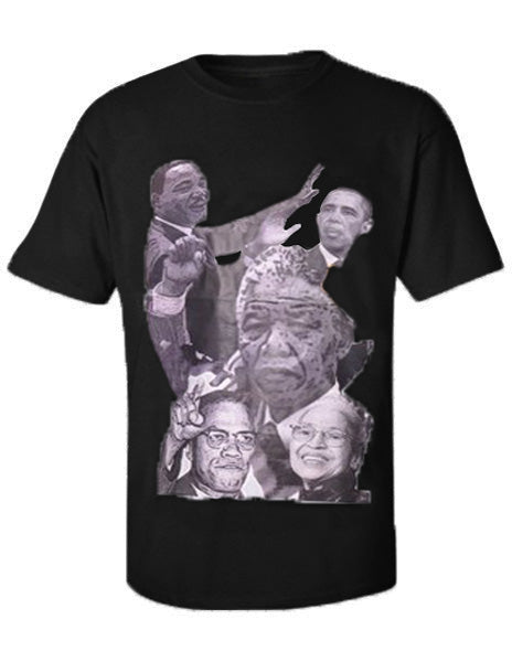 Obama MLK Malcolm-X Rosa Parks Mandela Black heritage T-Shirt