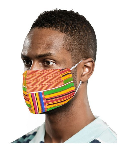 Kente African Print Reusable, Face Mask Cover