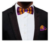 Purple and Gold Handwoven Kente Bow Tie and Pocket Triangle