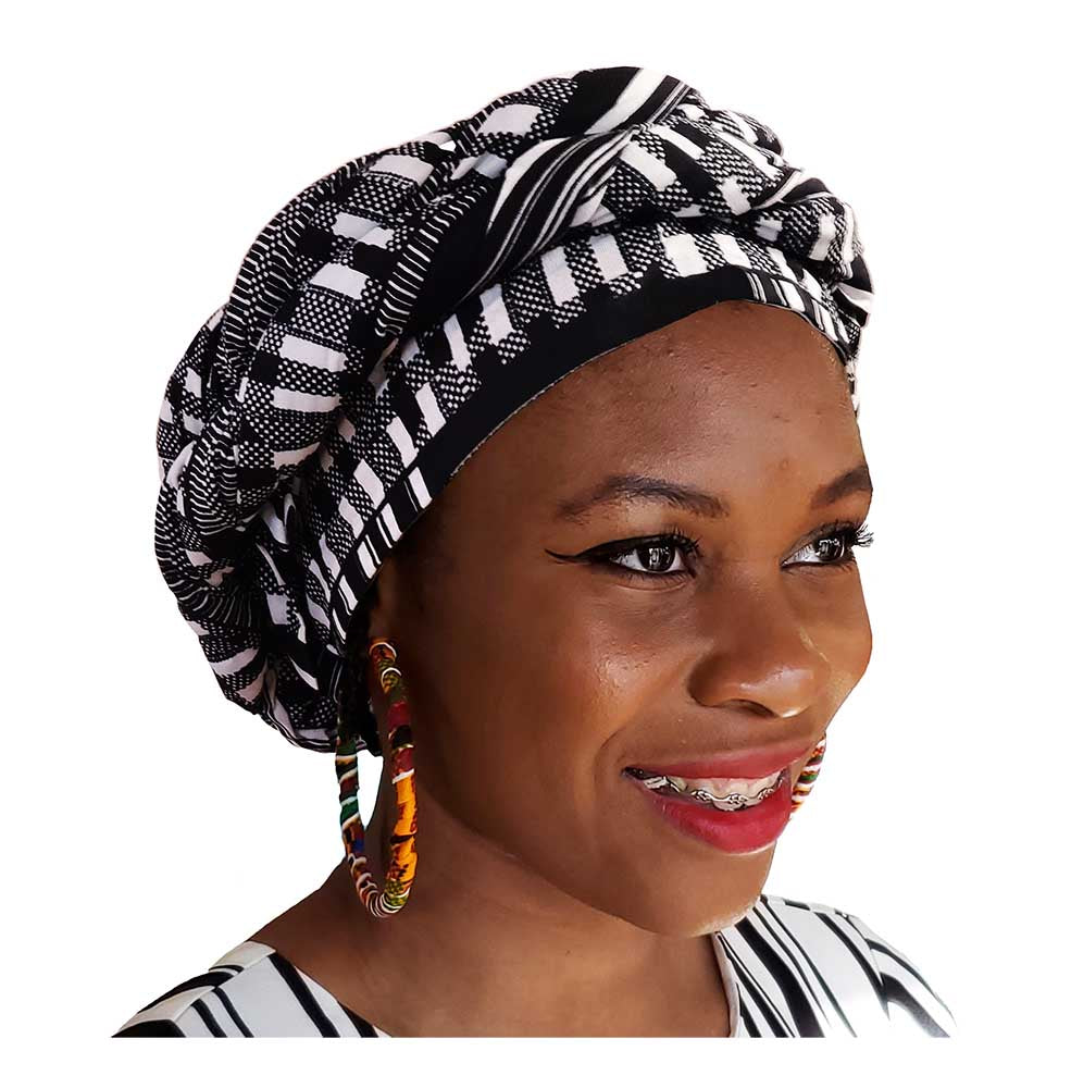 African Print Kente modupe Pre-tied Hat - DPB0795PT