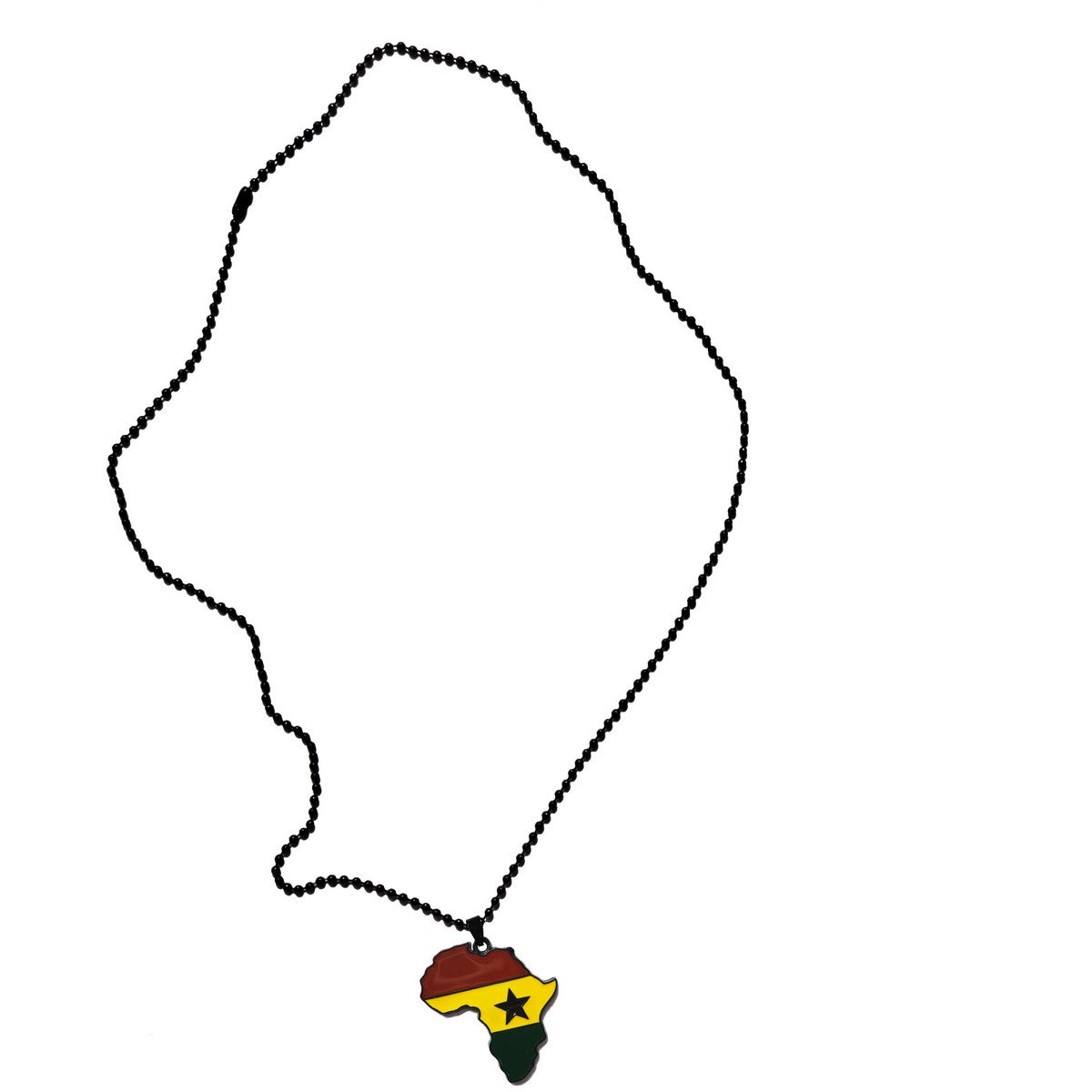 Ghana Flag Pendant Necklace Africa Map Necklace