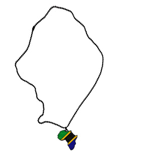 Tanzania Flag Pendant Necklace Africa Map Necklace