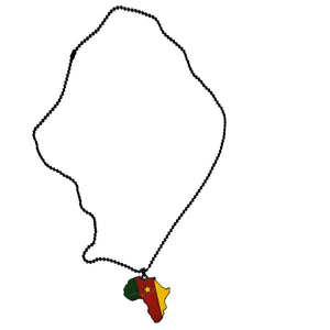 Cameroon Flag Pendant Necklace Africa Map Necklace