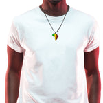 Mali Flag Pendant Necklace Africa Map Necklace