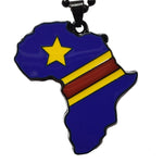 Democratic Republic of Kongo Flag Pendant Necklace Africa Map jewelry