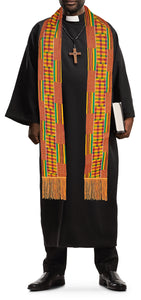 Kente African Print Church Clergy Pastor Choir Stole/Sash with Fringes