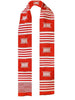 Red and White Handwoven Kente Sash - Scarf | Dupsie's