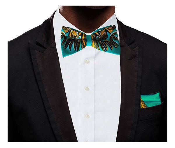 Teal African Dashiki Print Bow Tie | Elevate Your Style