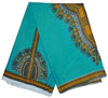 Turquoise African Print Fabric DPAP198